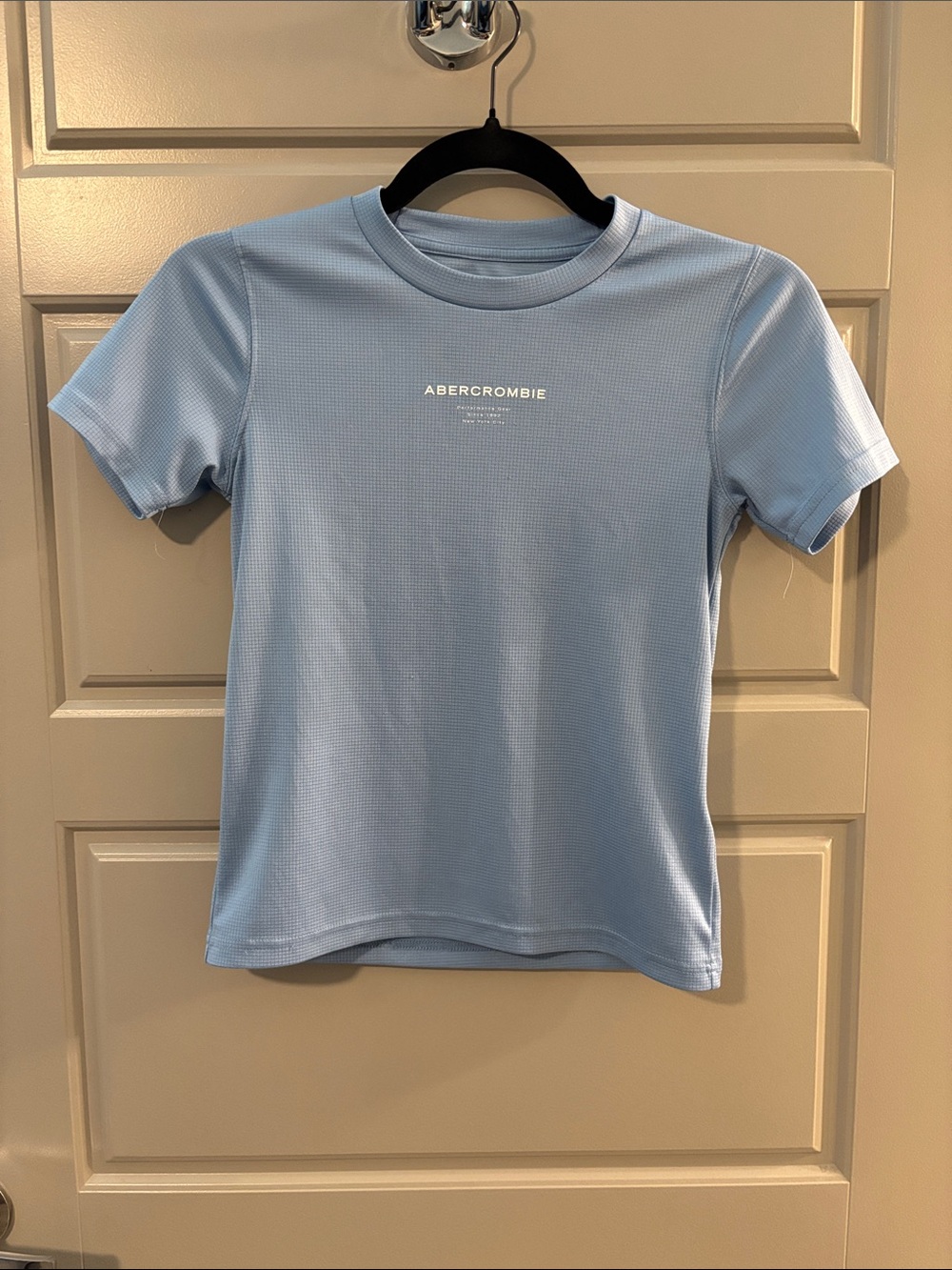 Abercrombie & Fitch Light Blue Ribbed Short Sleeve Tee
